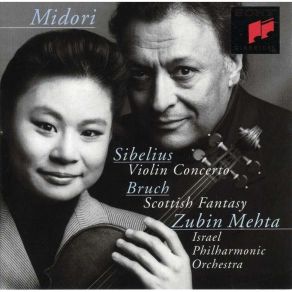 Midori. Sibelius Violin Concerto, Bruch Scottish Fantasy album cover