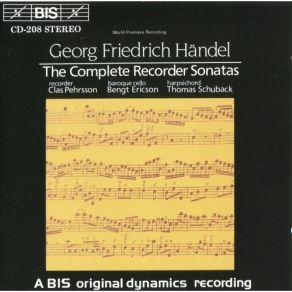 Clas Pehrsson. Handel - The Complete Recorder Sonatas album cover