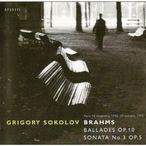 Grigory Sokolov - Complete Recordings - Brahms album cover