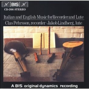 Clas Pehrsson & Jakob Lindberg - Italian And English Music For Recorder And Lute album cover