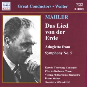 Mahler. Das Lied Von Der Erde (Thorborg, Kullman, Walter, 1936) album cover