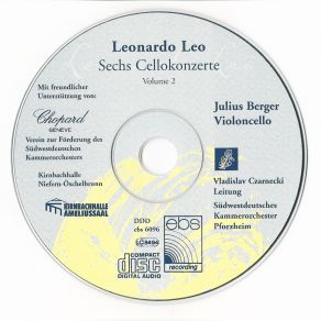 Leonardo Leo – Cello Concertos (CD2) album cover