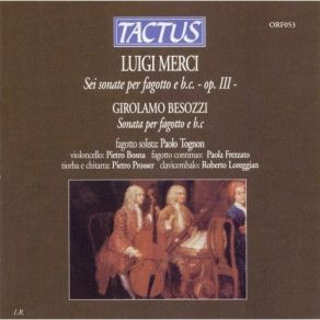 Merci - Six Sonatas For Bassoon Op. 3 - Tognon album cover