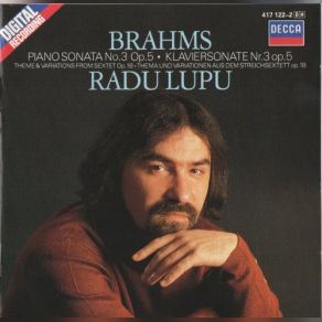 Brahms: Piano Sonata No. 3, Theme And Variation In D Minor album cover