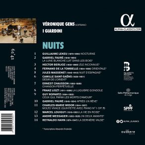Berlioz, Chausson, Faure, Hahn, Lekeu, Liszt, Louiguy, Massenet, Messager, Ropartz, Saint-Saens, Tombelle, Widor - Nuits (Japan Edition) album cover