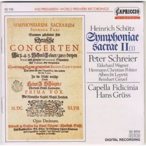 Schutz - Symphoniae Sacrae II - Hans Gruss album cover