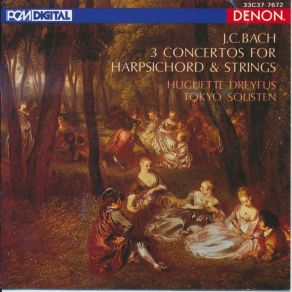 Bach J. C. - 3 Harpsichord Concertos - Huguette Dreyfus album cover