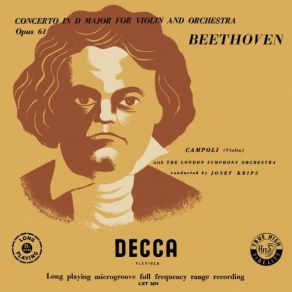 Beethoven - Violin Concerto - Alfredo Campoli, London Symphony Orchestra, Josef Krips album cover
